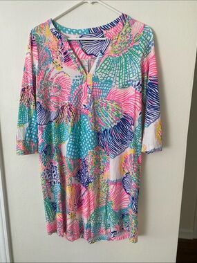 Lilly Pulitzer Multicolor Floral-Print Mini Dress in Pink & Blue